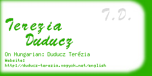 terezia duducz business card